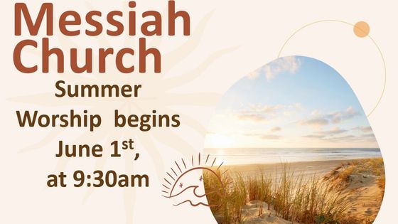 Messiah church summer worship flyer.