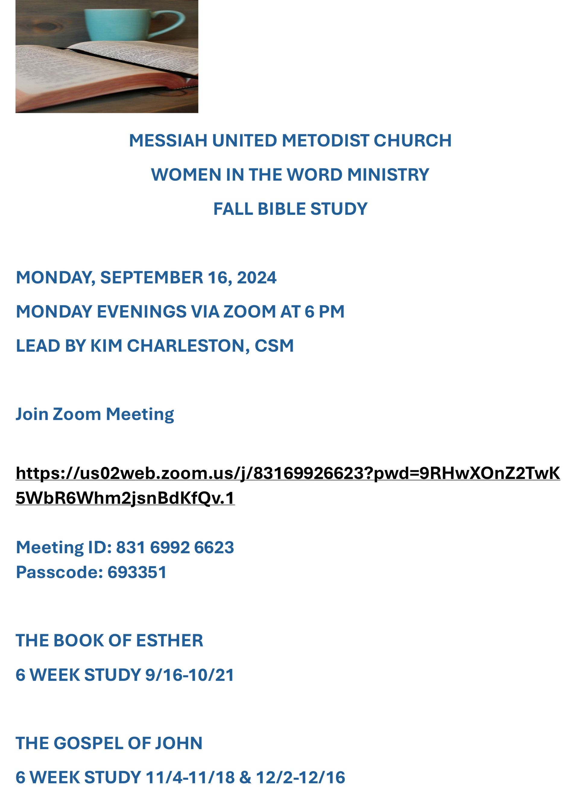 Fall Bible Study