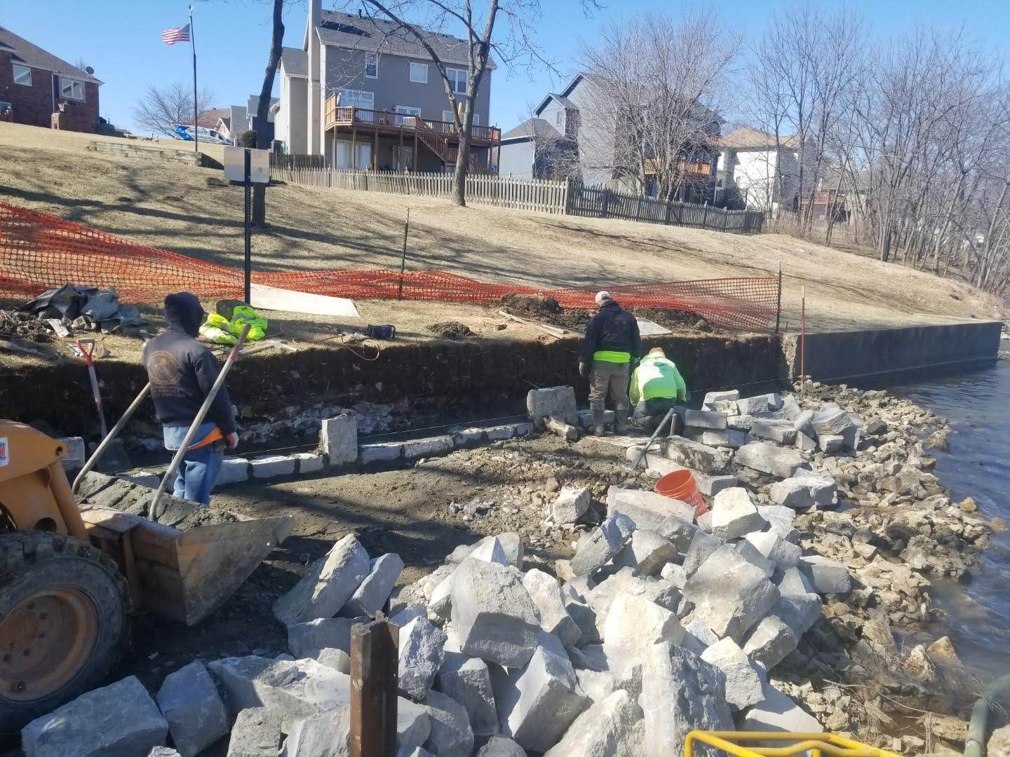 Seawall construction