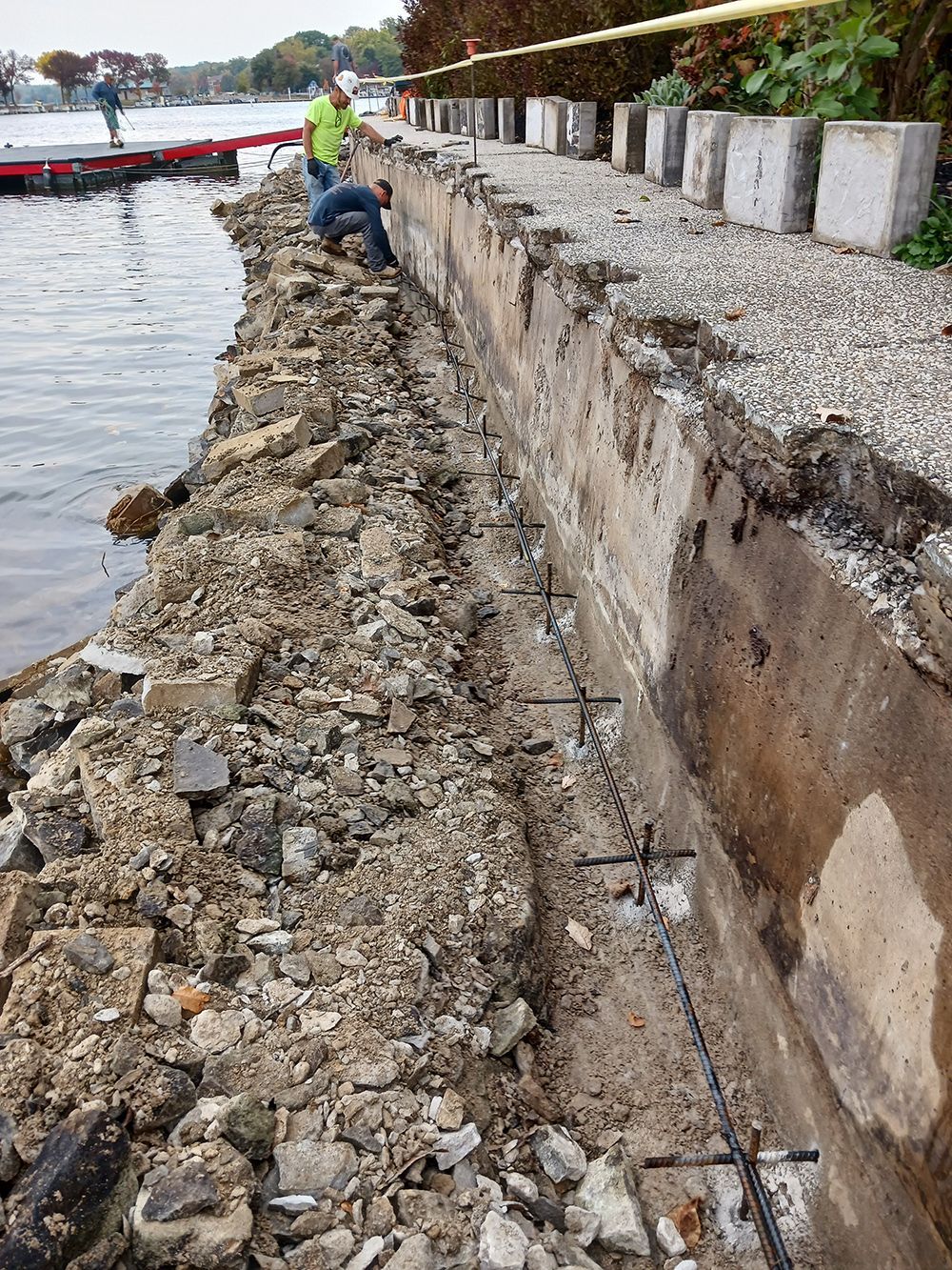 Seawall construction