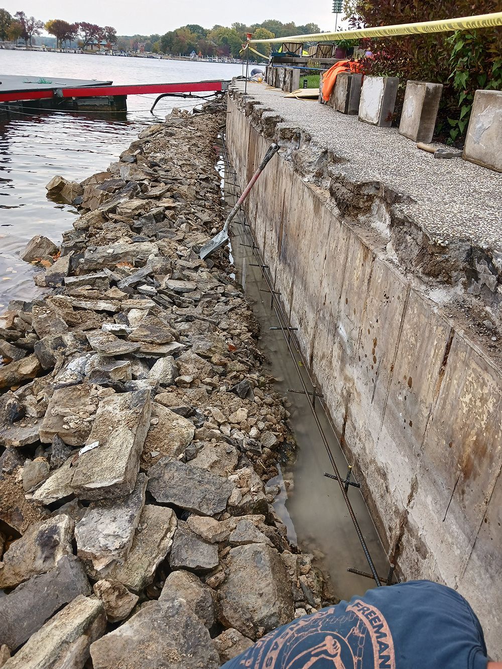 Seawall construction