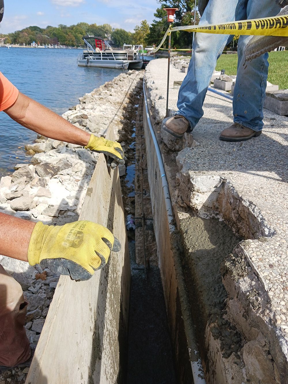 Seawall construction