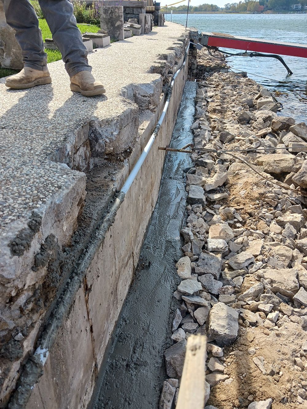 Seawall construction