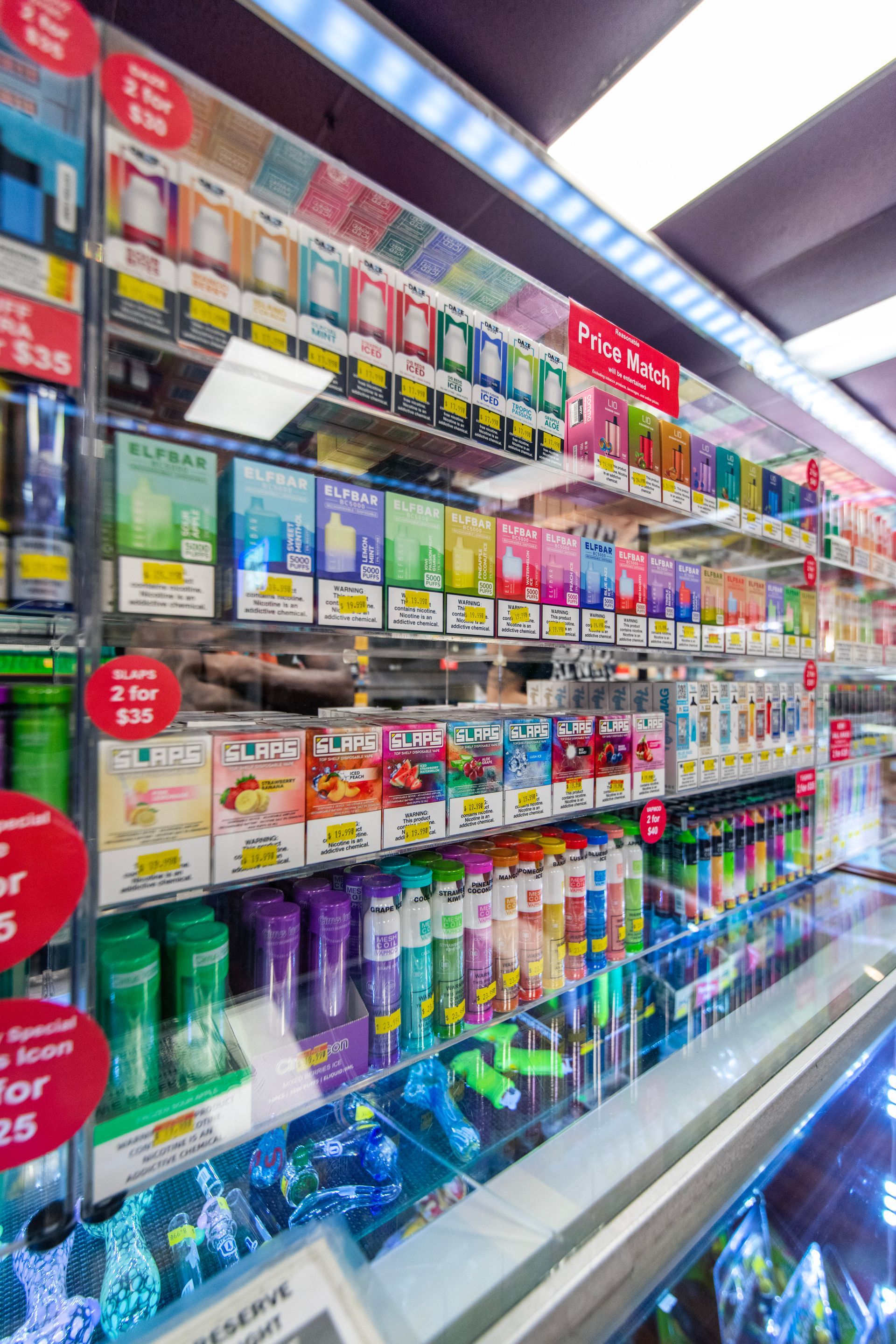 A store filled with lots of different types of cigarettes.