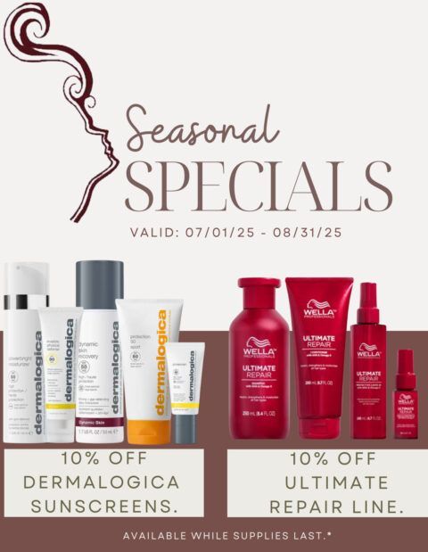 An advertisement for dermalogica sunscreens and ultimate repair line