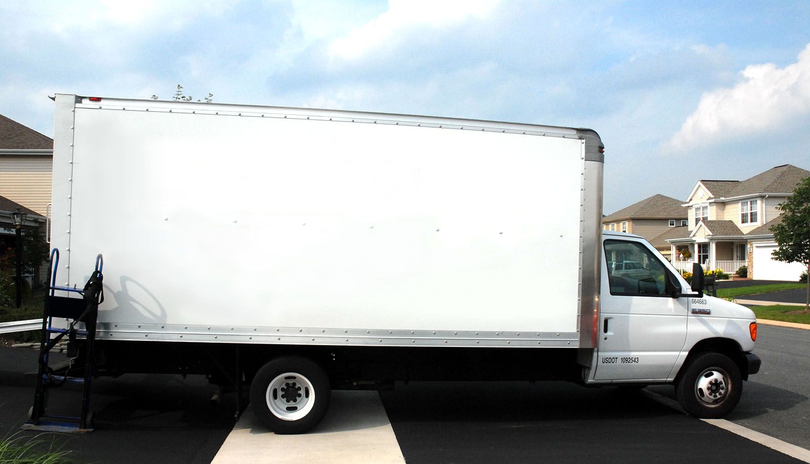 A white delivery van