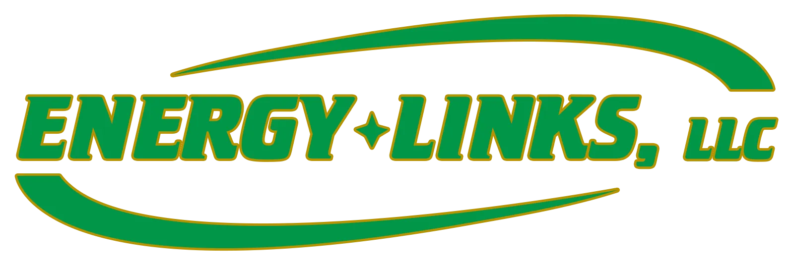 Energy+Links, LLC logo in green and orange with curved swoosh lines