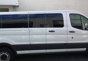 Transit 350 van with 5% tint on all rear windows