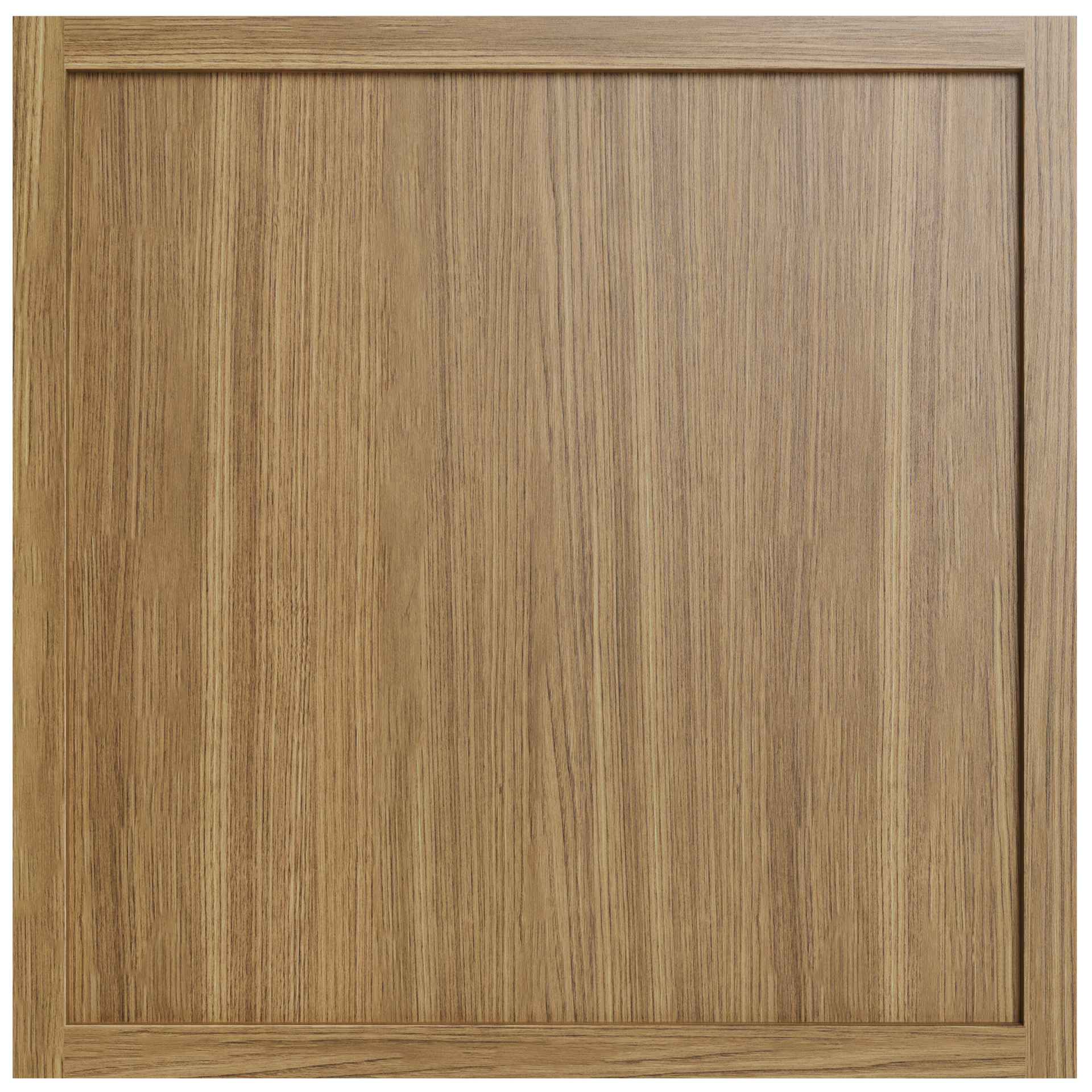 A square piece of wood with a wooden frame on a white background.