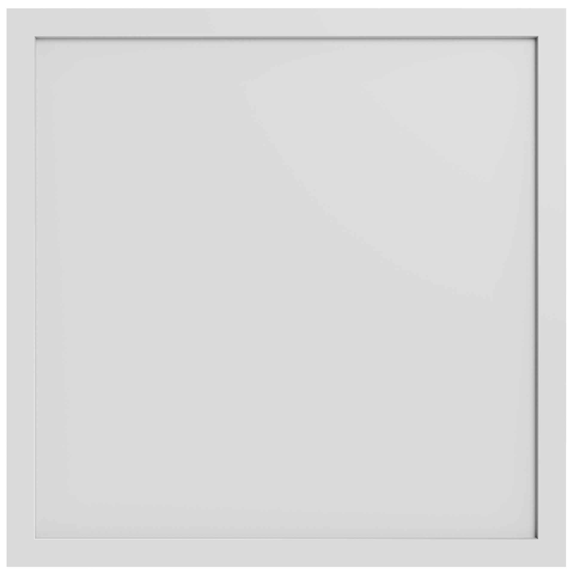 A white square picture frame on a white background.