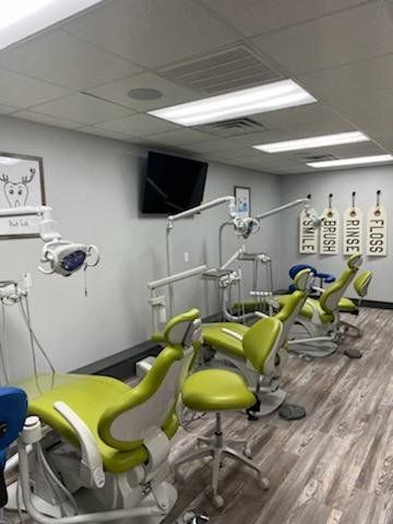Green dental chairs