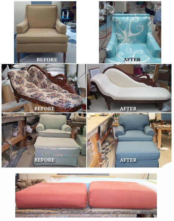Upholstery before and after