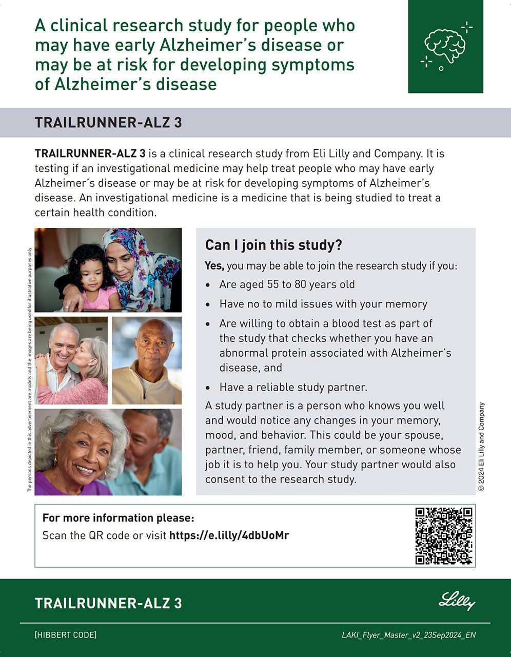 A clinical research study for people who may have early Alzheimer's disease or may be at risk for developing symptoms of Alzheimer's disease.