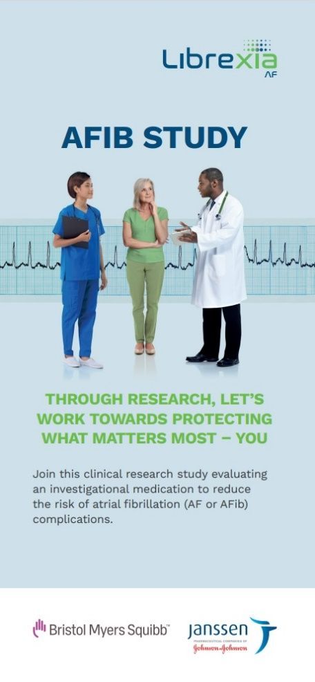 A poster that says ' afib study through research let 's work towards protecting what matters most - you '