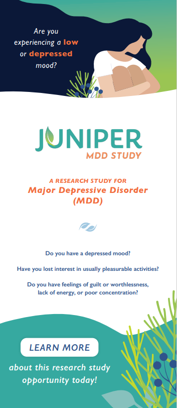 A poster for a research study for major depression disorder