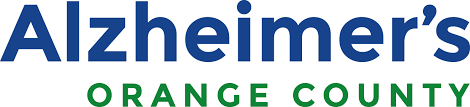 A blue and green logo for Alzheimer's Orange County