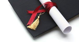 Diploma in white background