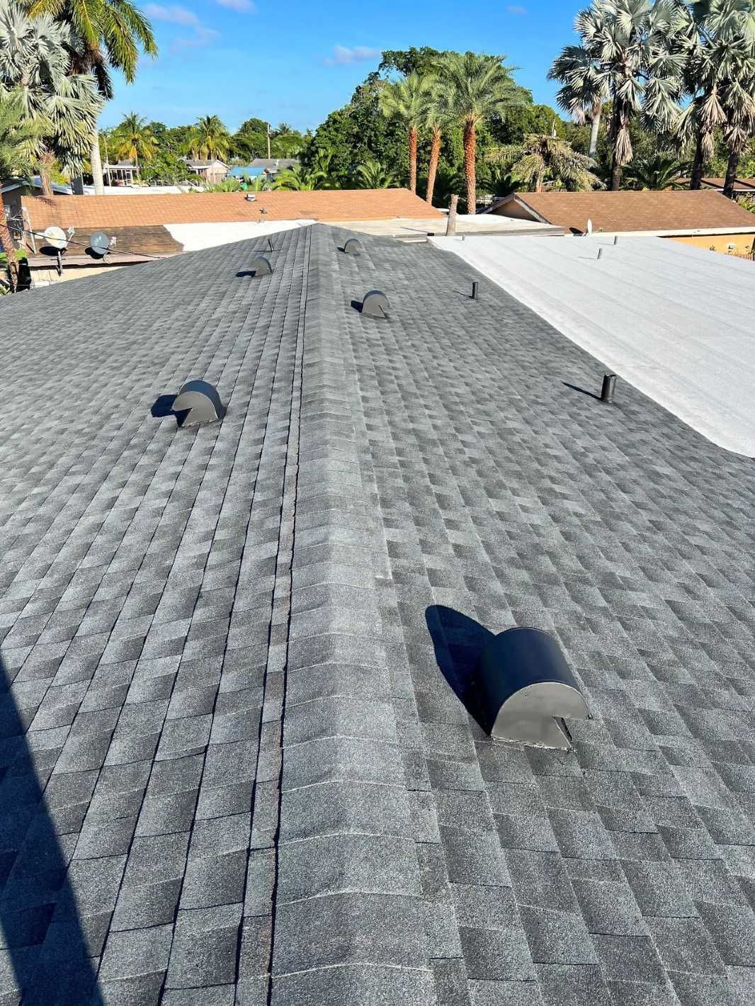 A roof with a lot of shingles on it