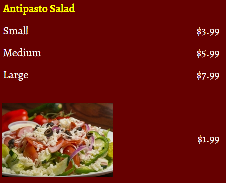 salad menu 2