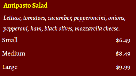 salad menu 2