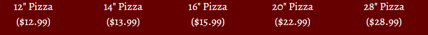 pizza menu 2