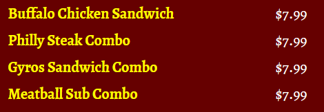 sandwich menu 2