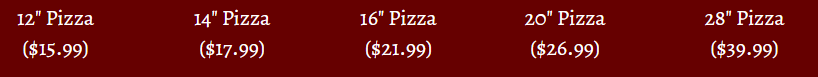 pizza menu 5