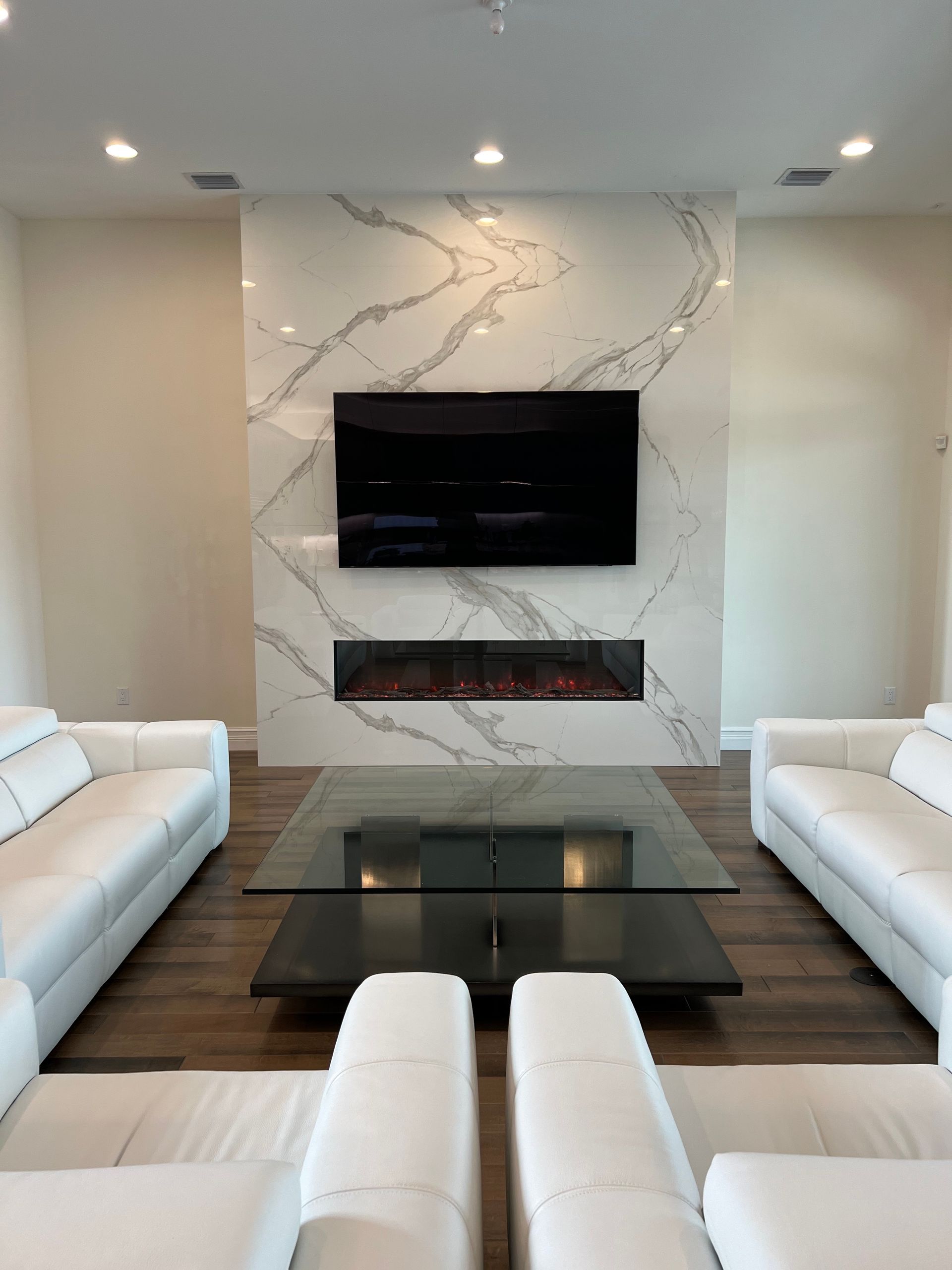 indoor modern fireplace