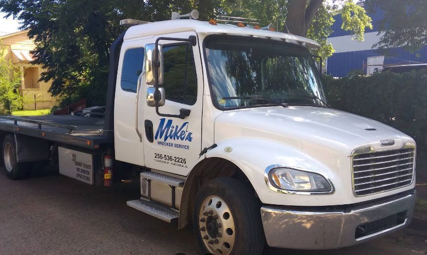 White tow truck with 