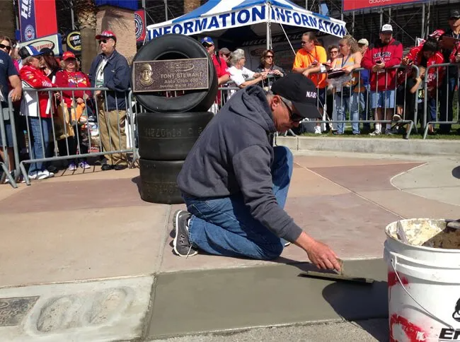 a man working on custom concrete