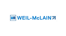 Logo for Weil-McLain, with a blue and white square logo next to the company name.