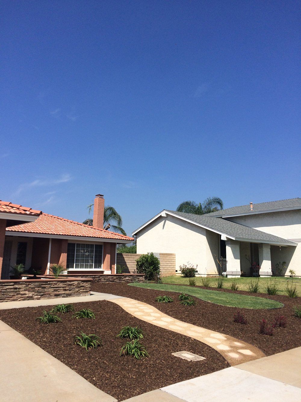 Stylish walkway and lawn