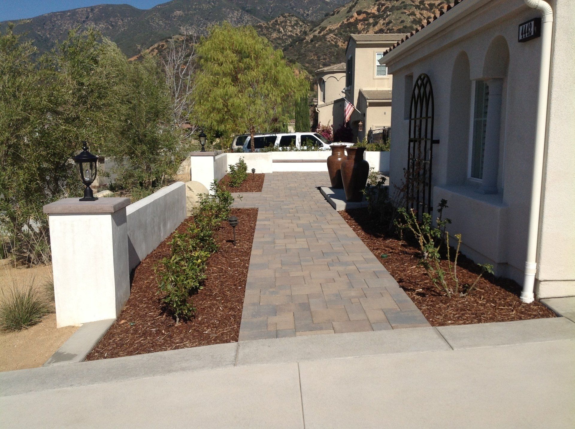 Stylish concrete walkway