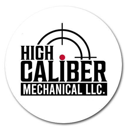 A logo for high caliber mechanical llc