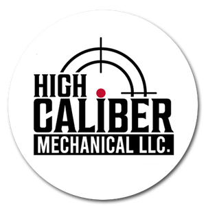 A logo for high caliber mechanical llc