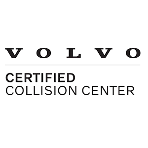 Volvo certified collision center logo.