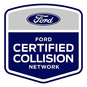 A ford certified collision network logo.