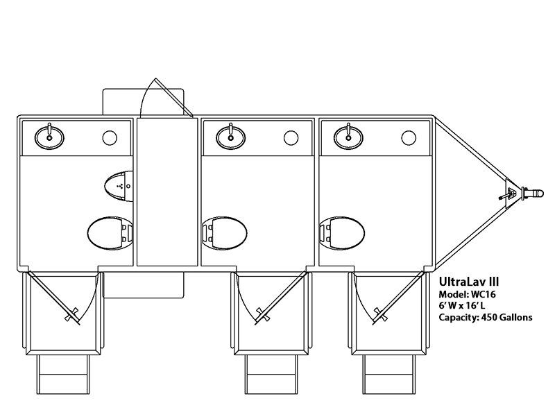 Floorplan of restroom trailer