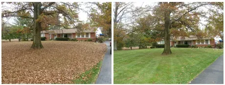 Fall leaf cleanup and lawn maintenance by YardCrafters in Topeka Kansas