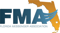 Logo for Florida Messenger Association: Blue letters