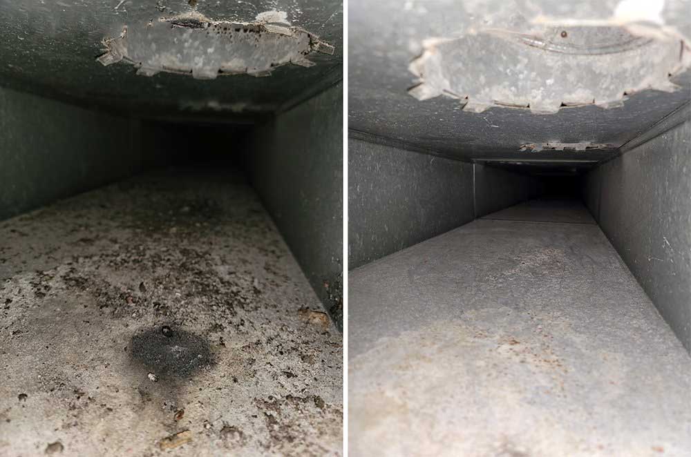 Air duct before & after photo