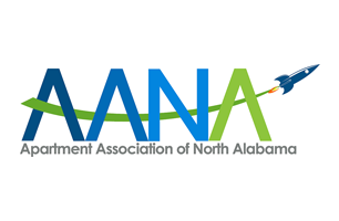AANA logo with blue and green letters, a green upward curve, and a rocket. 