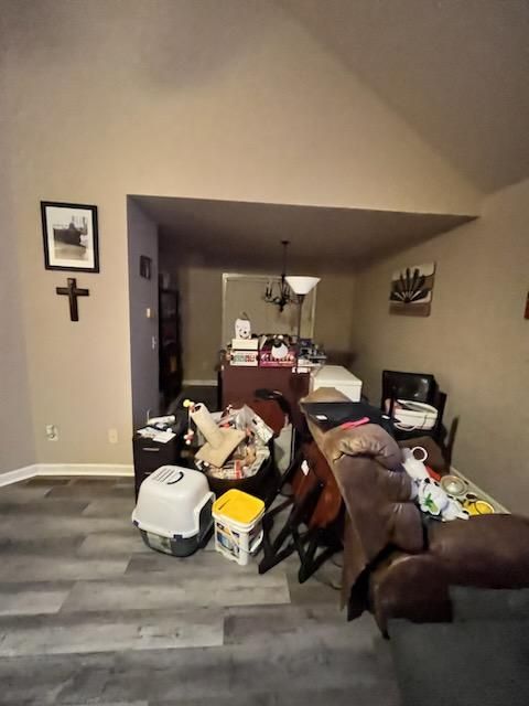 a living room with vinyl flooring