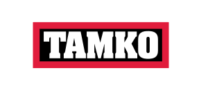 The blue TAMCO logo on a light gray background, featuring text followed by a square graphic of diagonal lines.