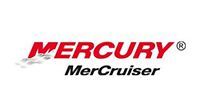 The Mercury MerCruiser logo, featuring the red Mercury wordmark with a stylized graphic on the left and black text below.