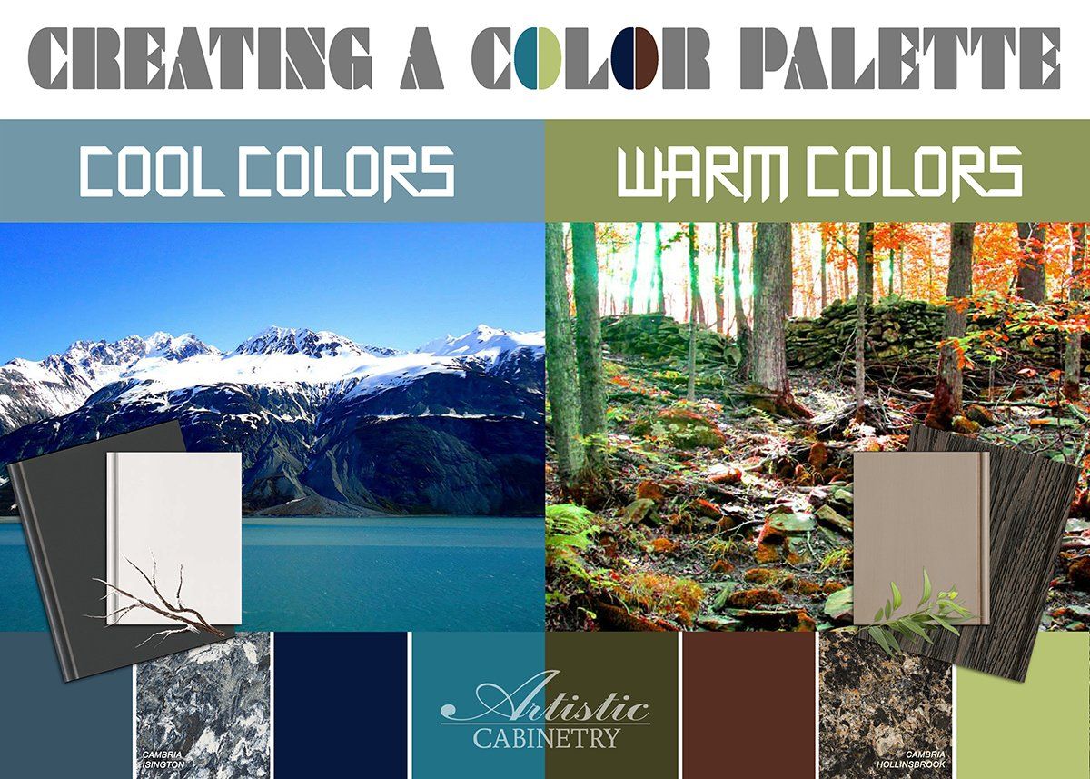 A color palette for cool colors and warm colors