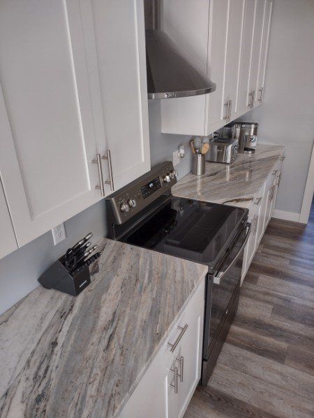 Kitchen countertop with stove