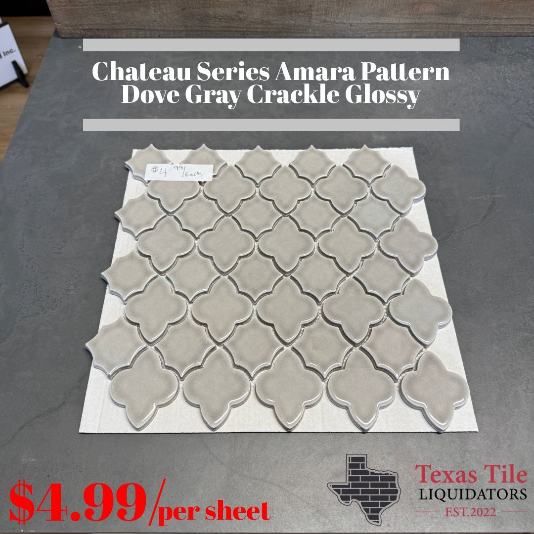 Amara Pattern Dove Gray Glossy Mosaic