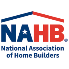 NAHB logo: blue and red roof, blue 