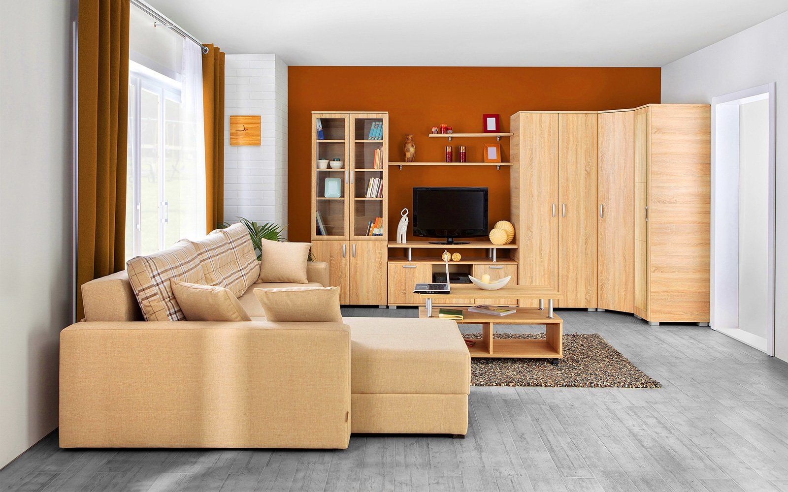 Livingroom with sofa furniture